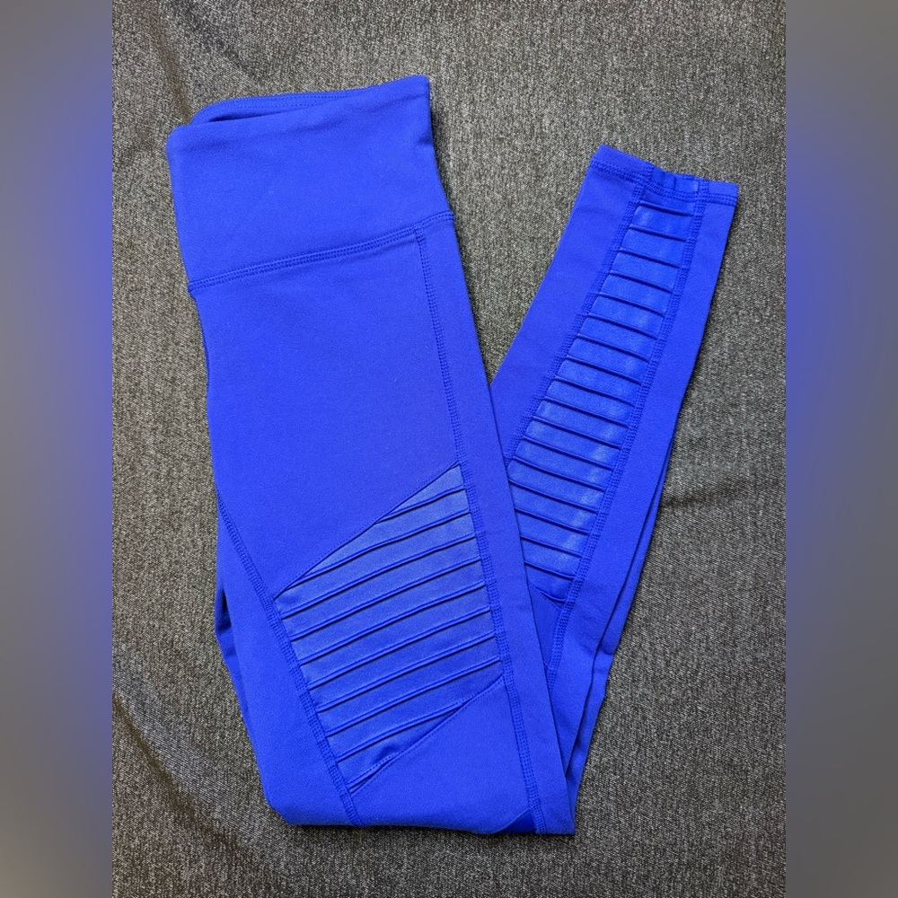 Alo Cobalt Blue Yoga Moto Leggings